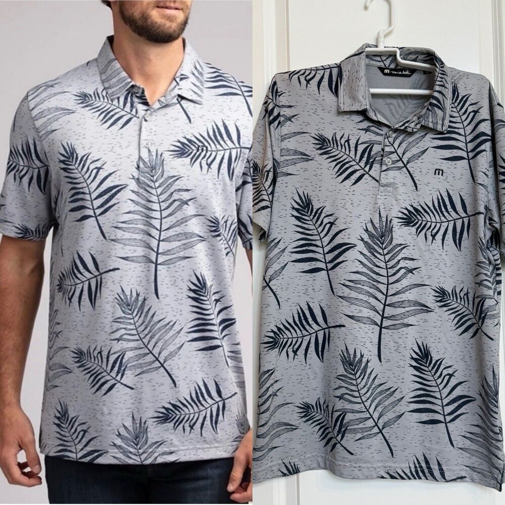 TRAVIS MATHEW GIMME TWO S/S Polo‎ Shirt Heather Sleet Men’s Medium Golf Outdoors